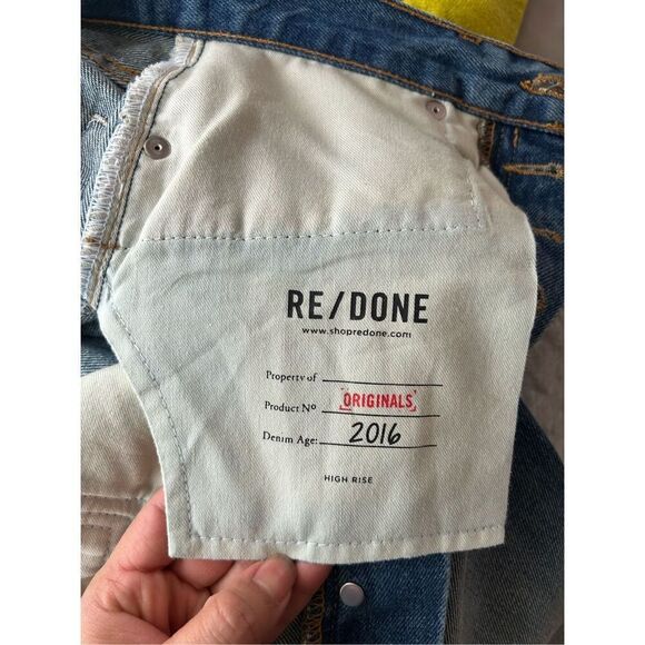 RE/DONE Originals High Rise Skinny in Medium Extra Destroy Womens SZ 26 - Picture 7 of 7